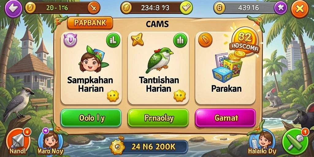 Tampilan awal permainan yang menarik dan mudah dipahami.